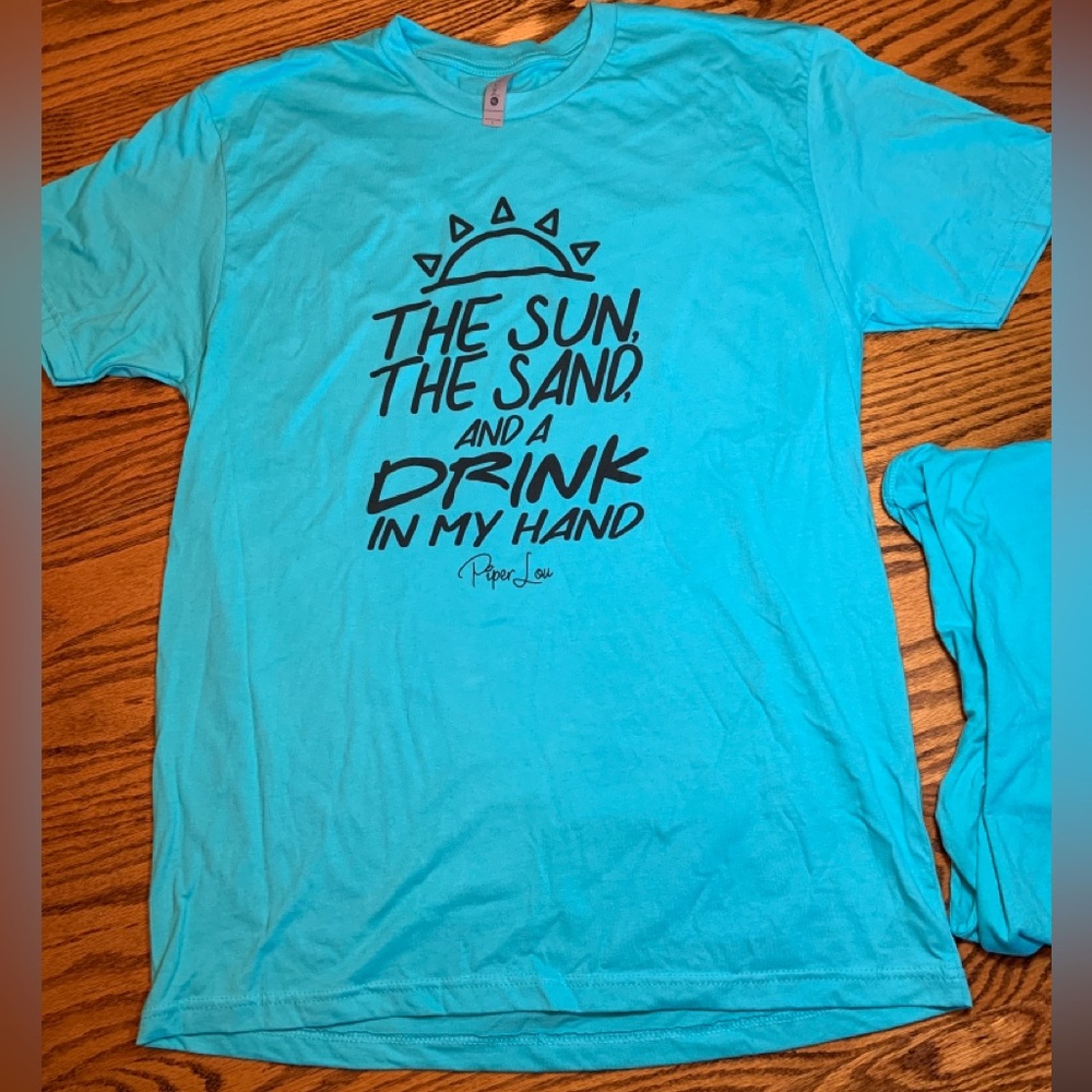 2-The Sun The Sand and a Drink in My Hand T-shirts
